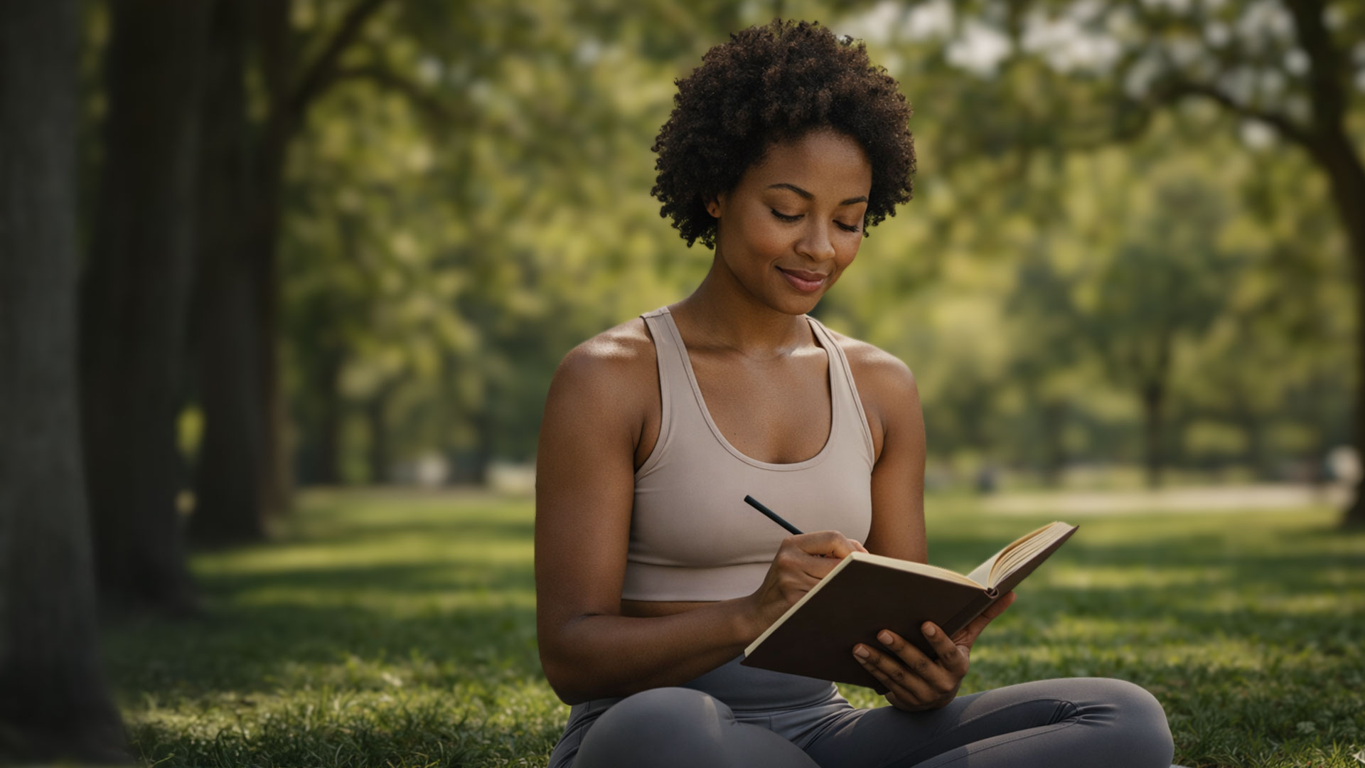 Person journaling outdoors in nature